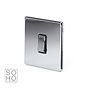 Soho Lighting Polished Chrome 1 Gang 2 Way 10A Light Switch Blk Ins Screwless