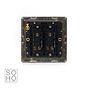 Soho Lighting Polished Chrome 2 Gang 2 Way 10A Light Switch Blk Ins Screwless