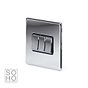 Soho Lighting Polished Chrome 3 Gang 2 Way 10A Light Switch Blk Ins Screwless