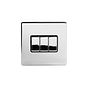 Soho Lighting Polished Chrome 3 Gang 2 Way 10A Light Switch Blk Ins Screwless