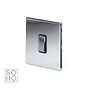 Soho Lighting Polished Chrome 1 Gang Intermediate Switch Black Ins 10A Screwless