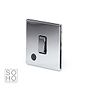 Soho Lighting Polished Chrome 1 Gang 20A Double Pole Switch Flex Outlet Blk Ins Screwless