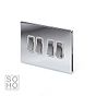 Soho Lighting Polished Chrome 4 Gang 2 Way 10A Light Switch Wht Ins Screwless