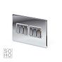 Soho Lighting Polished Chrome 6 Gang 2 Way 10A Light Switch Wht Ins Screwless