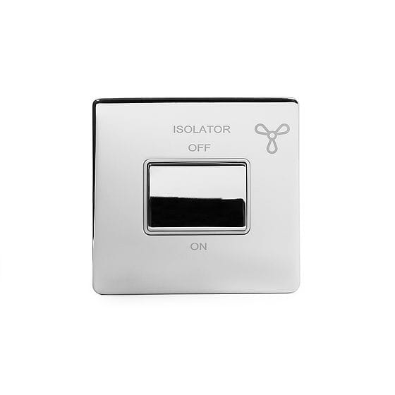 Soho Lighting Polished Chrome Extractor Fan Isolator Switch White Ins Screwless