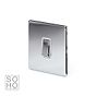 Soho Lighting Polished Chrome 1 Gang 20A Double Pole Switch Wht Ins Screwless