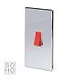 Soho Lighting Polished Chrome 45A 1 Gang Double Pole Switch Double Plate Wht Ins Screwless