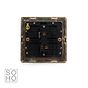 Soho Lighting Brushed Brass 1 Gang 2 Way 10A Light Switch Blk Ins Screwless