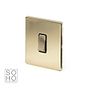 Soho Lighting Brushed Brass 1 Gang 2 Way 10A Light Switch Blk Ins Screwless