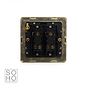 Soho Lighting Brushed Brass 2 Gang 2 Way 10A Light Switch Blk Ins Screwless