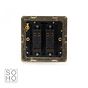 Soho Lighting Brushed Brass 2 Gang Intermediate Switch Black Ins 10A Screwless