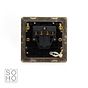 Soho Lighting Brushed Brass 1 Gang 20A Double Pole Switch Flex Outlet Blk Ins Screwless