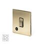 Soho Lighting Brushed Brass 1 Gang 20A Double Pole Switch Flex Outlet Blk Ins Screwless