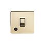 Soho Lighting Brushed Brass 1 Gang 20A Double Pole Switch Flex Outlet Blk Ins Screwless