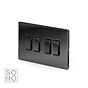 Soho Lighting Black Nickel 4 Gang 2 Way 10A Light Switch Blk Ins Screwless