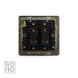 Soho Lighting Antique Brass 2 Gang Light Switch 2-Way 10A Black Inserts