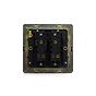 Soho Lighting Bronze 10A 2 Gang 2 Way Switch Black Inserts Screwless