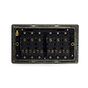 Soho Lighting Bronze 10A 6 Gang 2 Way Switch Black Inserts Screwless