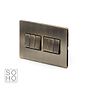 Soho Lighting Antique Brass 6 Gang 2 Way 10A Light Switch Blk Ins Screwless