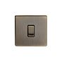 Soho Lighting Antique Brass 1 Gang Intermediate Switch Black Ins 10A Screwless