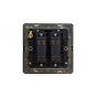 Soho Lighting Bronze 10A 2 Gang Intermediate Switch Black Inserts Screwless