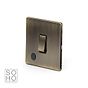 Soho Lighting Antique Brass 1 Gang 20A Double Pole Switch Flex Outlet Blk Ins Screwless