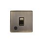 Soho Lighting Antique Brass 1 Gang 20A Double Pole Switch Flex Outlet Blk Ins Screwless