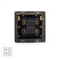 Soho Lighting Antique Brass 45A 1 Gang Double Pole Switch Single Plate Blk Ins Screwless