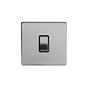 Soho Lighting Brushed Chrome 10A 1 Gang 2 Way Switch with Black Insert Screwless