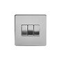 Soho Lighting Brushed Chrome 3 Gang Intermediate switch Wht Ins Screwless