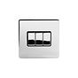 Soho Lighting Polished Chrome 3 Gang Intermediate switch Blk Ins Screwless