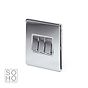 Soho Lighting Polished Chrome 3 Gang Intermediate switch Wht Ins Screwless