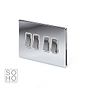 Soho Lighting Polished Chrome 4 Gang Intermediate Switch Wht Ins Screwless