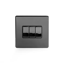 Black Nickel 3 Gang Intermediate Switch