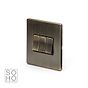 Soho Lighting Antique Brass 3 Gang Intermediate switch blk Ins Screwless