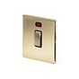 Soho Lighting Brushed Brass 20A 1 Gang Double Pole Switch With Neon Blk Ins Screwless