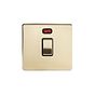 Soho Lighting Brushed Brass 20A 1 Gang Double Pole Switch With Neon Blk Ins Screwless