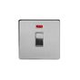 Soho Lighting Brushed Chrome 20A 1 Gang Double Pole Switch With Neon Wht Ins Screwless