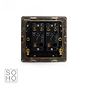 Soho Lighting Brushed Chrome 2 Gang Toggle Dolly Switch Screwless 