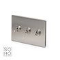 Soho Lighting Brushed Chrome 3 Gang 2 Way Toggle Dolly Switch Screwless 