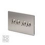 Soho Lighting Brushed Chrome 4 Gang 2 Way Toggle Dolly Switch Screwless 