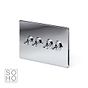 Soho Lighting Polished Chrome 4 Gang 2 Way Toggle Switch Screwless