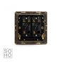 Soho Lighting Brushed Brass 2 Gang 2 Way Toggle Switch Screwless