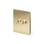 Soho Lighting Brushed Brass 2 Gang Intermediate Toggle Switch Screwless