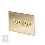 Soho Lighting Brushed Brass 4 Gang 2 Way Toggle Switch Screwless