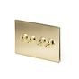 Soho Lighting Brushed Brass 4 Gang Intermediate Toggle Switch Screwless