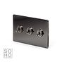 Soho Lighting Black Nickel 3 Gang 2 Way Toggle Switch Screwless