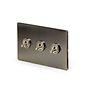 Soho Lighting Antique Brass 3 Gang Intermediate Toggle Switch Screwless