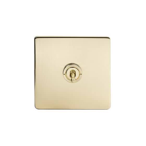 Soho Lighting Brushed Brass 1 Gang  Intermediate Toggle Switch Screwless