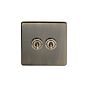 Soho Lighting Antique Brass 2 Gang Intermediate & 2 Way Toggle Switch